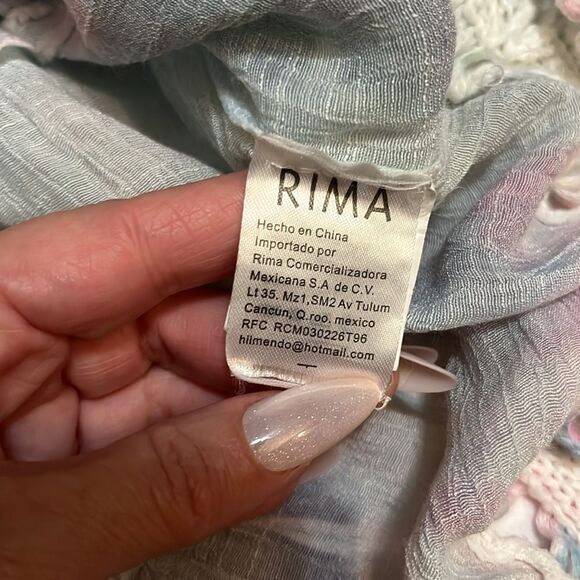 Rima Pastel Tie Dye Women's Multicolor Crochet Top\Swimsuit Cover Boho Festival - Picture 5 of 8